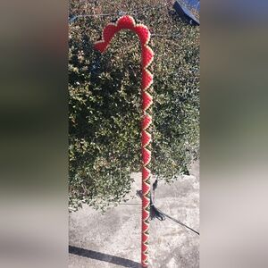 Red and Gold Beaded Walking cane Unisex Accessory